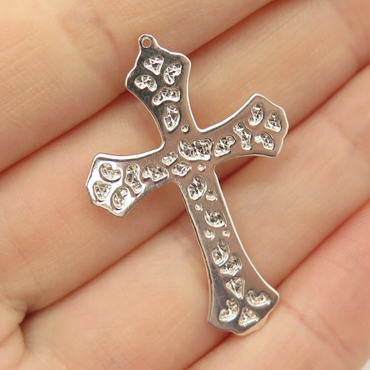 925 Sterling Silver Vintage Textured Cross Pendant