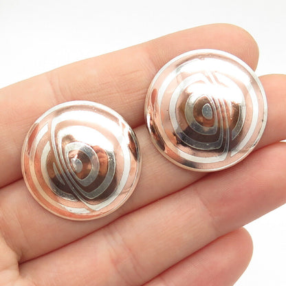 925 Sterling Silver 2-Tone Vintage Round Earrings