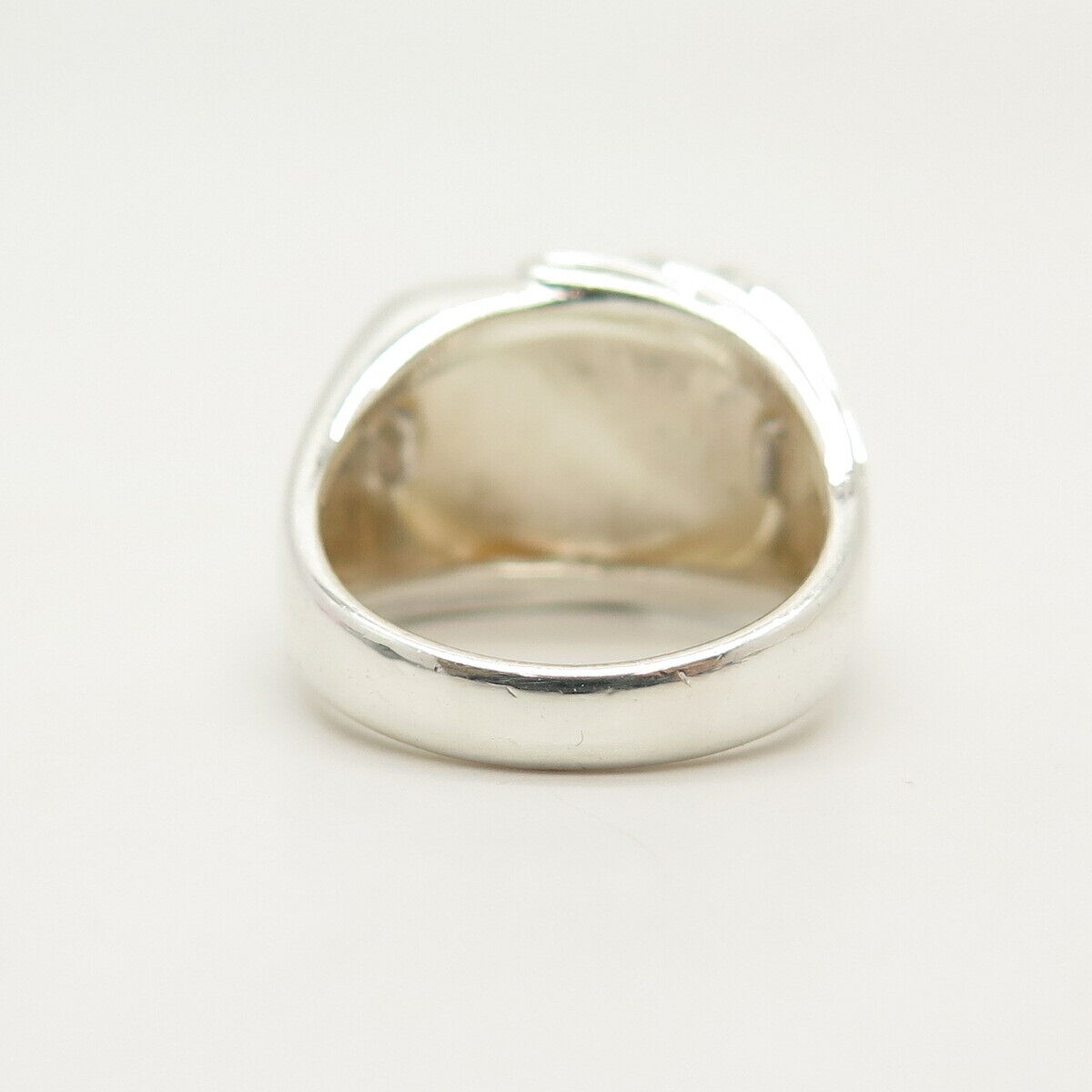 925 Sterling Silver Real Mother-of-Pearl Ring Size 6 3/4