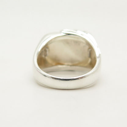 925 Sterling Silver Real Mother-of-Pearl Ring Size 6 3/4