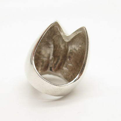 925 Sterling Silver Vintage Mexico Modernist Statement Ring Size 8