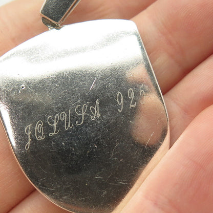 925 Sterling Silver Vintage Real Ruby Gemstone Pendant