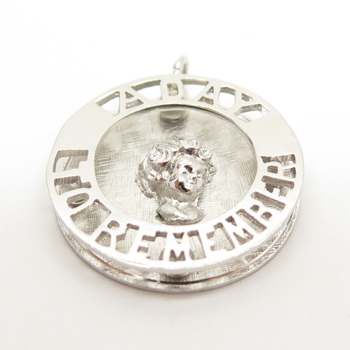 925 Sterling Silver Vintage "A Day to Remember" Round Pendant