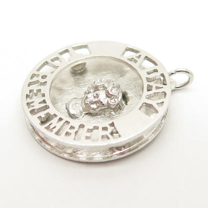 925 Sterling Silver Vintage "A Day to Remember" Round Pendant
