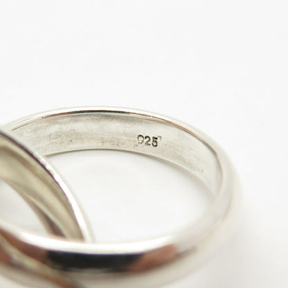 925 Sterling Silver Double Interlocked / Crossover Ring Size 9 1/4