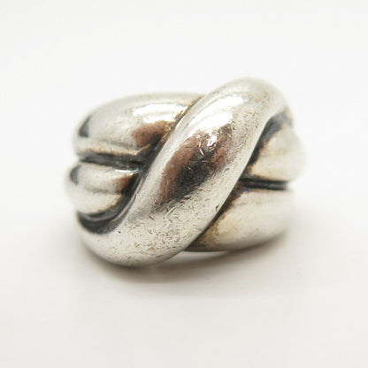 925 Sterling Silver Vintage Puffy Knot Ring Size 6 3/4