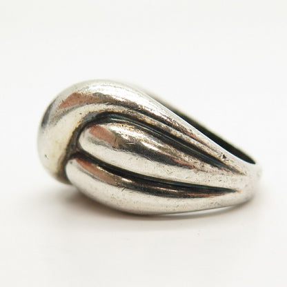 925 Sterling Silver Vintage Puffy Knot Ring Size 6 3/4