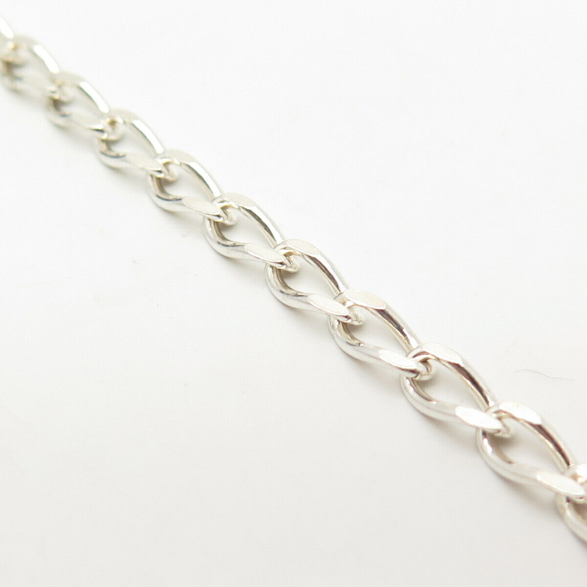 925 Sterling Silver Italy Oval Link Bracelet 7 3/4"