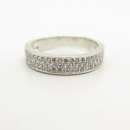 925 Sterling Silver Pave C Z Ring Size 6 3/4