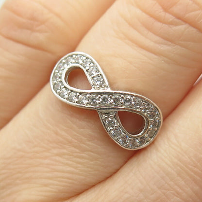 925 Sterling Silver C Z Infinity Design Ring Size 6.5