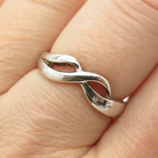 925 Sterling Silver HAN Braided / Infinity Design Ring Size 7 3/4