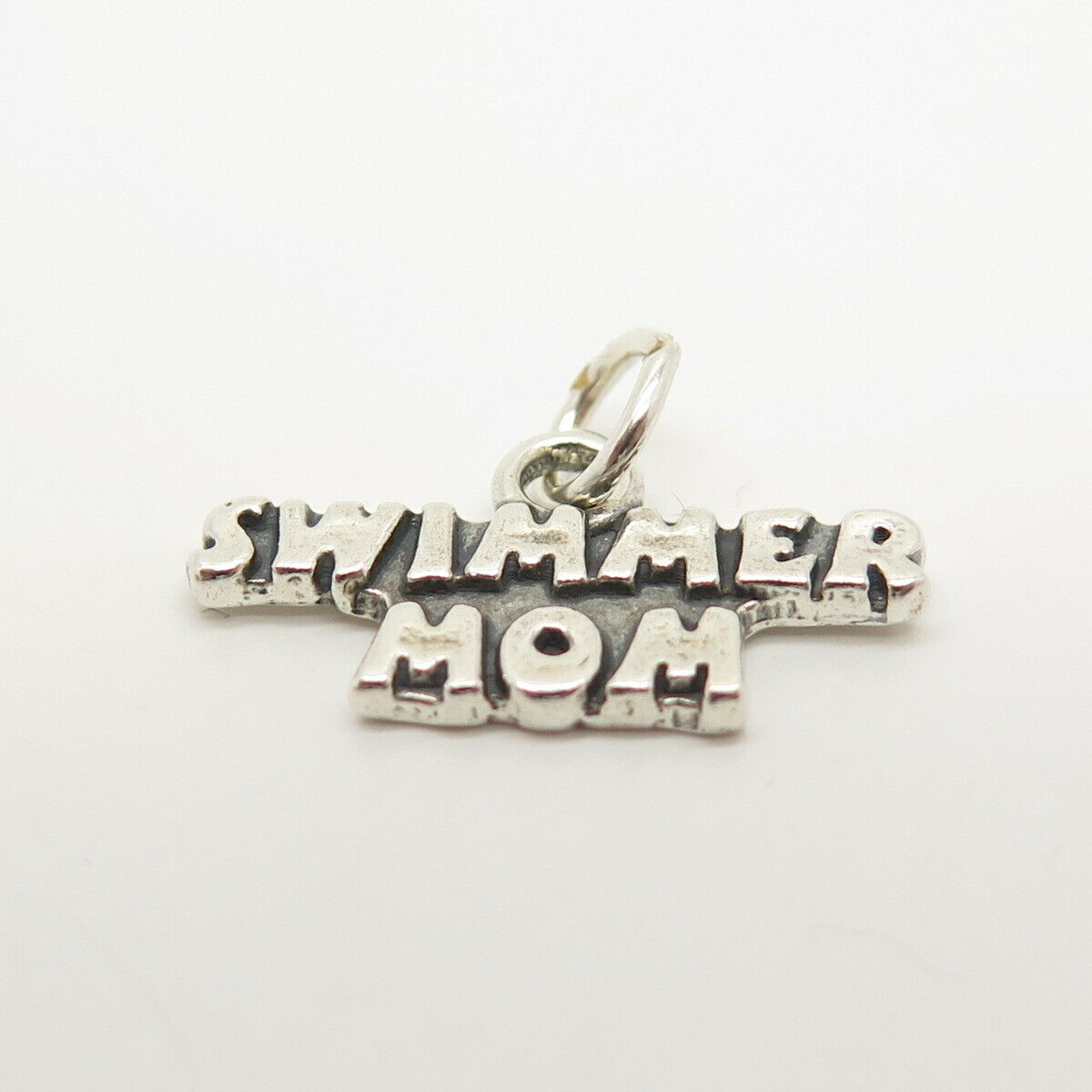 925 Sterling Silver Vintage SIC "Swimmer Mom" Pendant