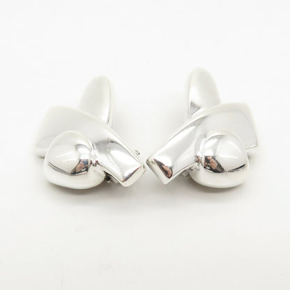 925 Sterling Silver Vintage Krypell "X" Design Clip On Earrings