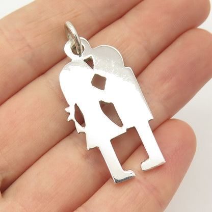 800 Silver Vintage Boy & Girl Love Kiss Design Pendant