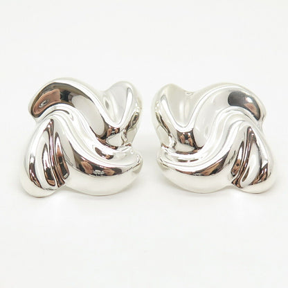 925 Sterling Silver Vintage Wrinkled Design Earrings