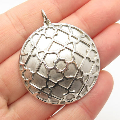 925 Sterling Silver Vintage Tahara Ornate Domed Pendant