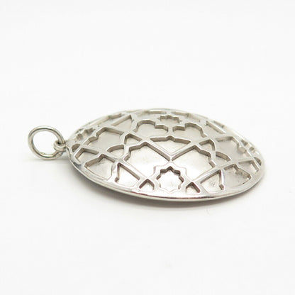 925 Sterling Silver Vintage Tahara Ornate Domed Pendant