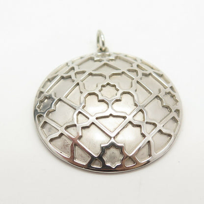 925 Sterling Silver Vintage Tahara Ornate Domed Pendant