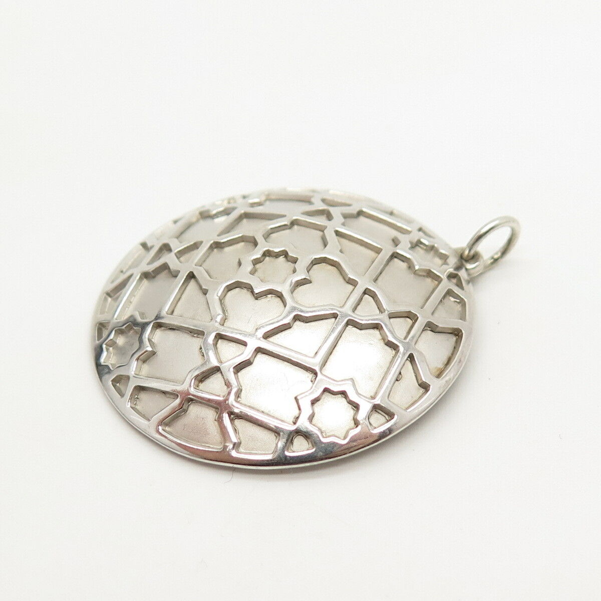 925 Sterling Silver Vintage Tahara Ornate Domed Pendant