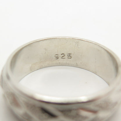 925 Sterling Silver Vintage Textured Rotating Band Ring Size 9.5