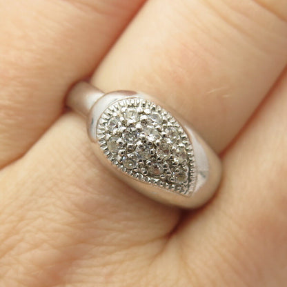 925 Sterling Silver Pave C Z Ring Size 8