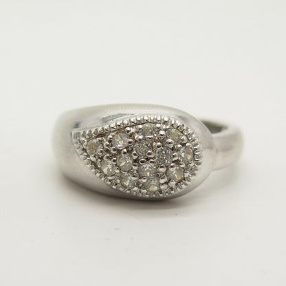 925 Sterling Silver Pave C Z Ring Size 8