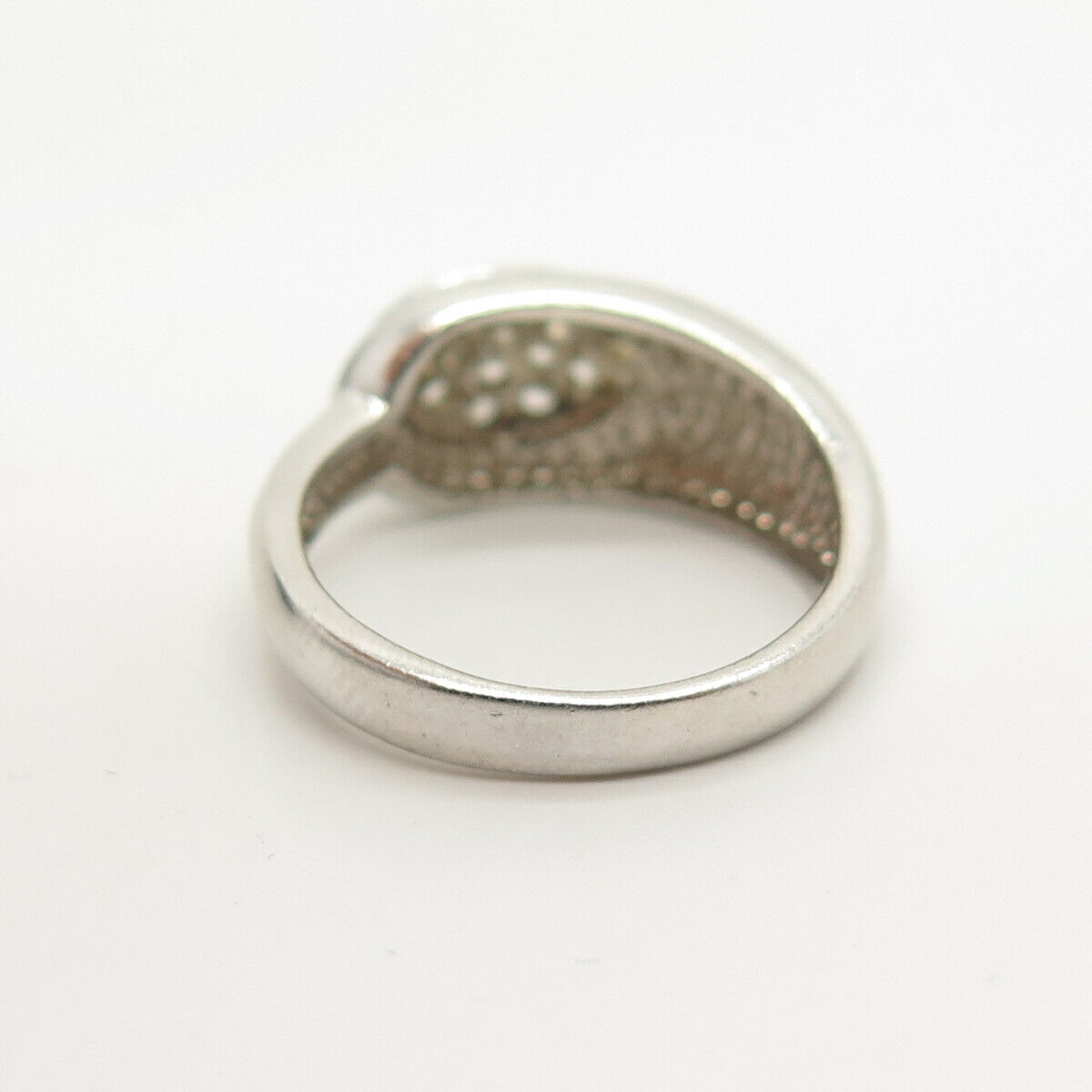 925 Sterling Silver Pave C Z Ring Size 8