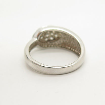 925 Sterling Silver Pave C Z Ring Size 8