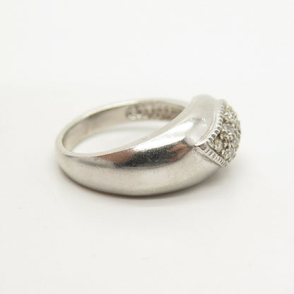 925 Sterling Silver Pave C Z Ring Size 8