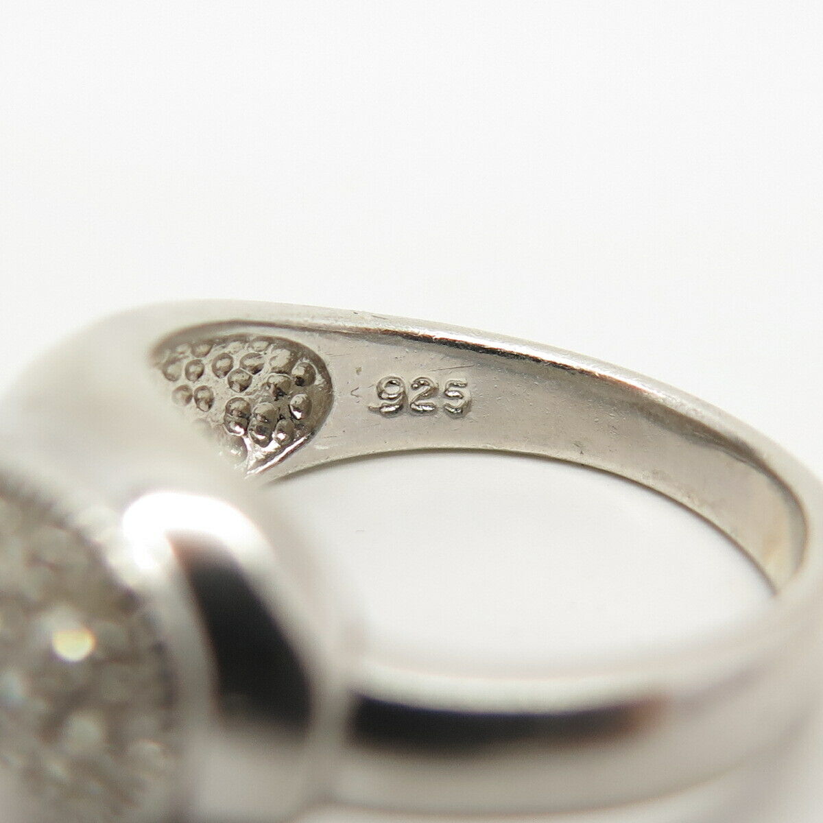 925 Sterling Silver Pave C Z Ring Size 8