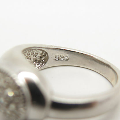 925 Sterling Silver Pave C Z Ring Size 8