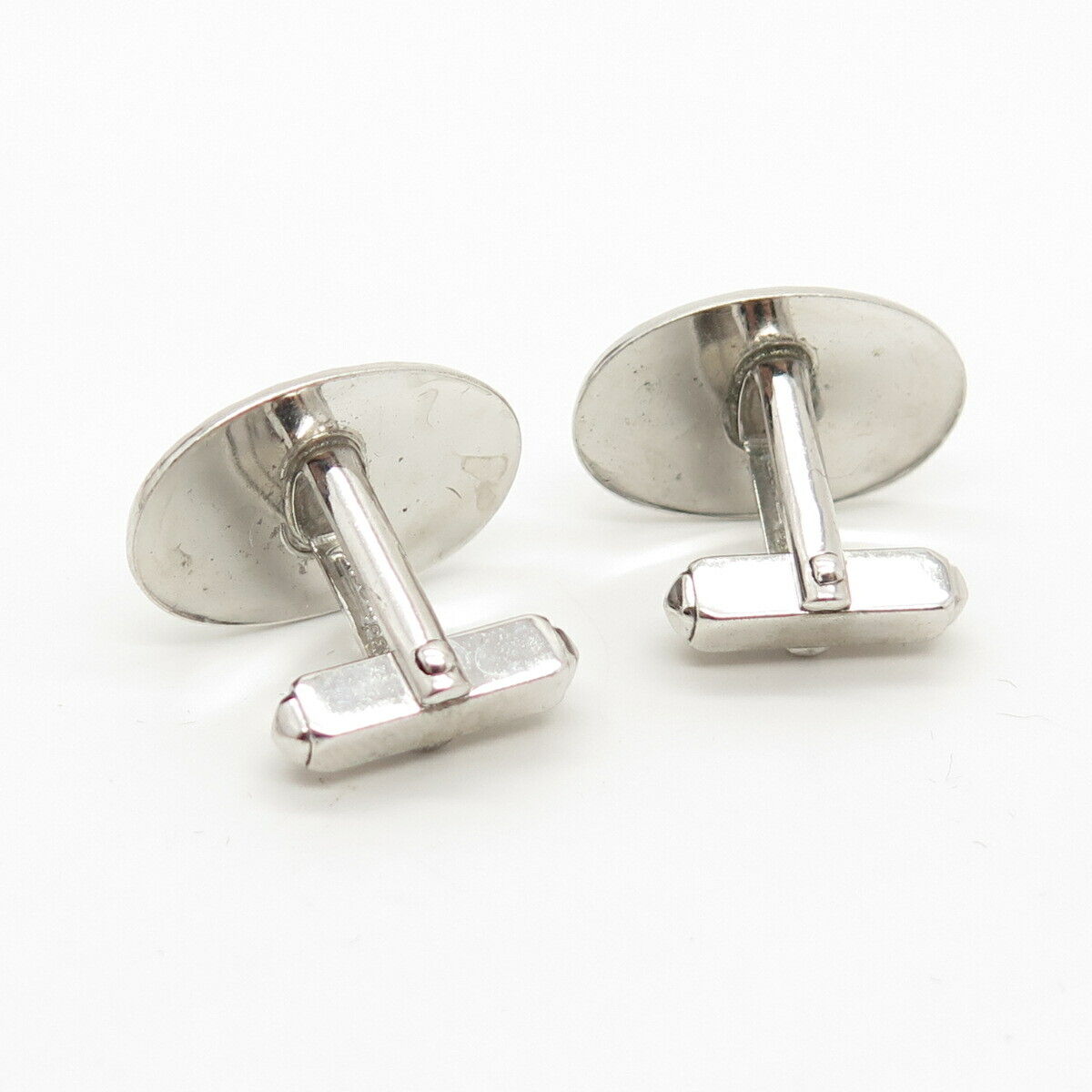 925 Sterling Silver Vintage Anson Textured Oval Cufflinks