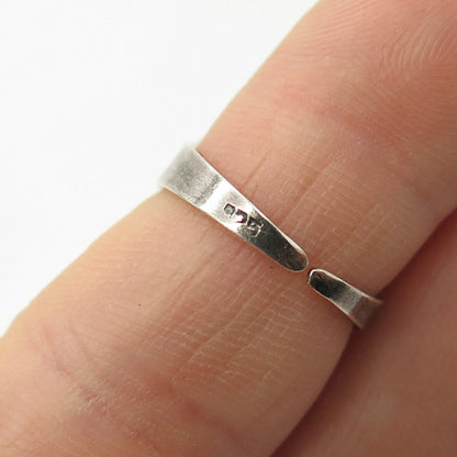 925 Sterling Silver Vintage Real Agate Gem Adjustable Ring Size 5.5