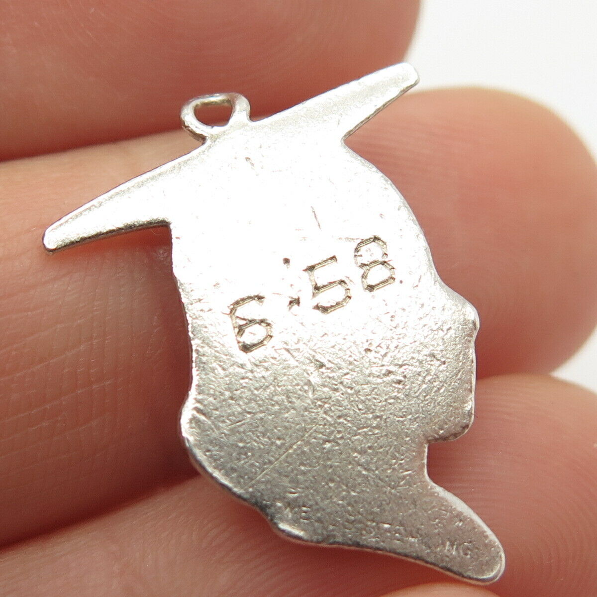 925 Sterling Silver Vintage Wells Girl in Graduation Hat Charm Pendant