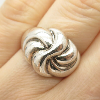 925 Sterling Silver Vintage Puffy Knot Ring Size 6