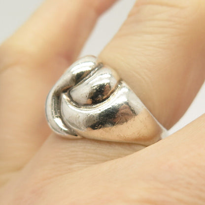 925 Sterling Silver Vintage Puffy Knot Ring Size 6