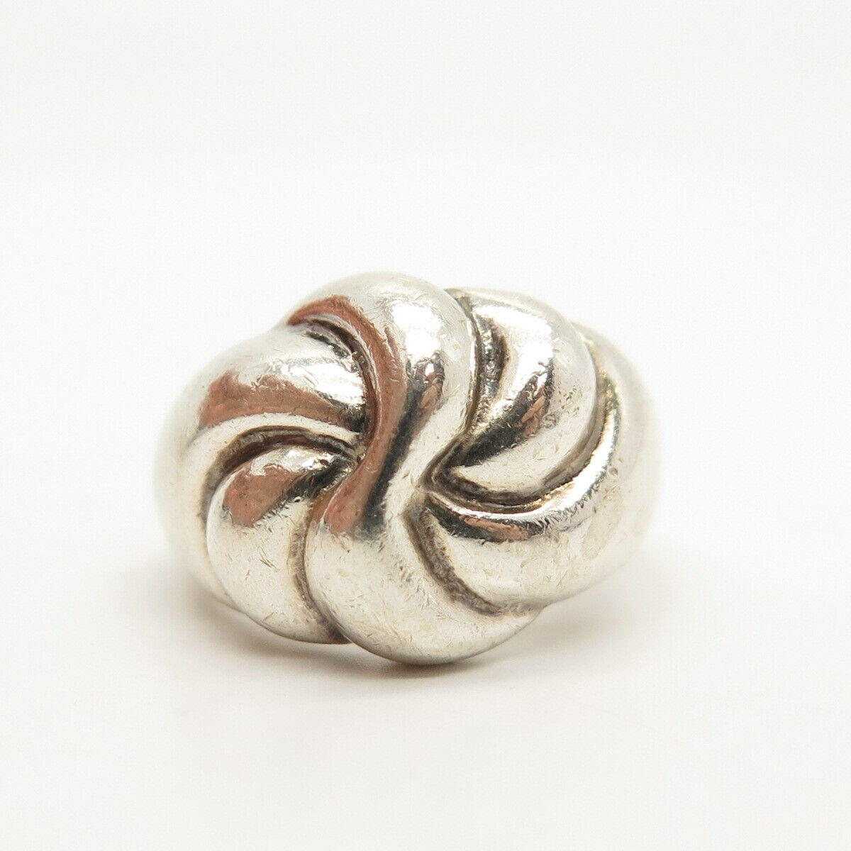 925 Sterling Silver Vintage Puffy Knot Ring Size 6