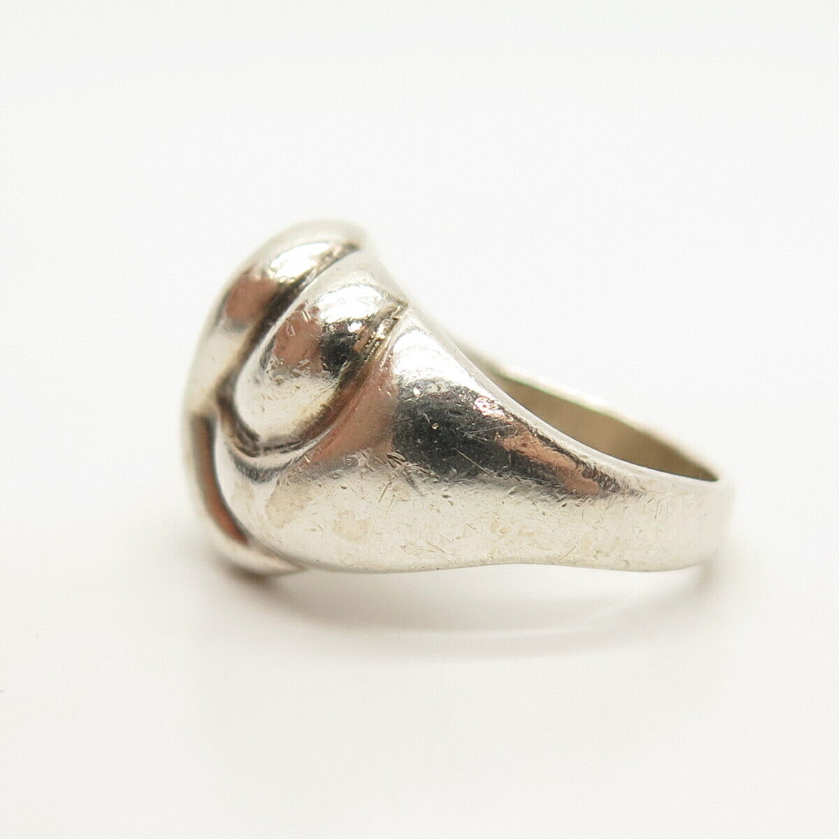 925 Sterling Silver Vintage Puffy Knot Ring Size 6