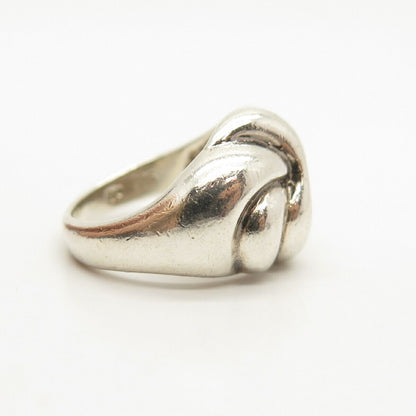 925 Sterling Silver Vintage Puffy Knot Ring Size 6