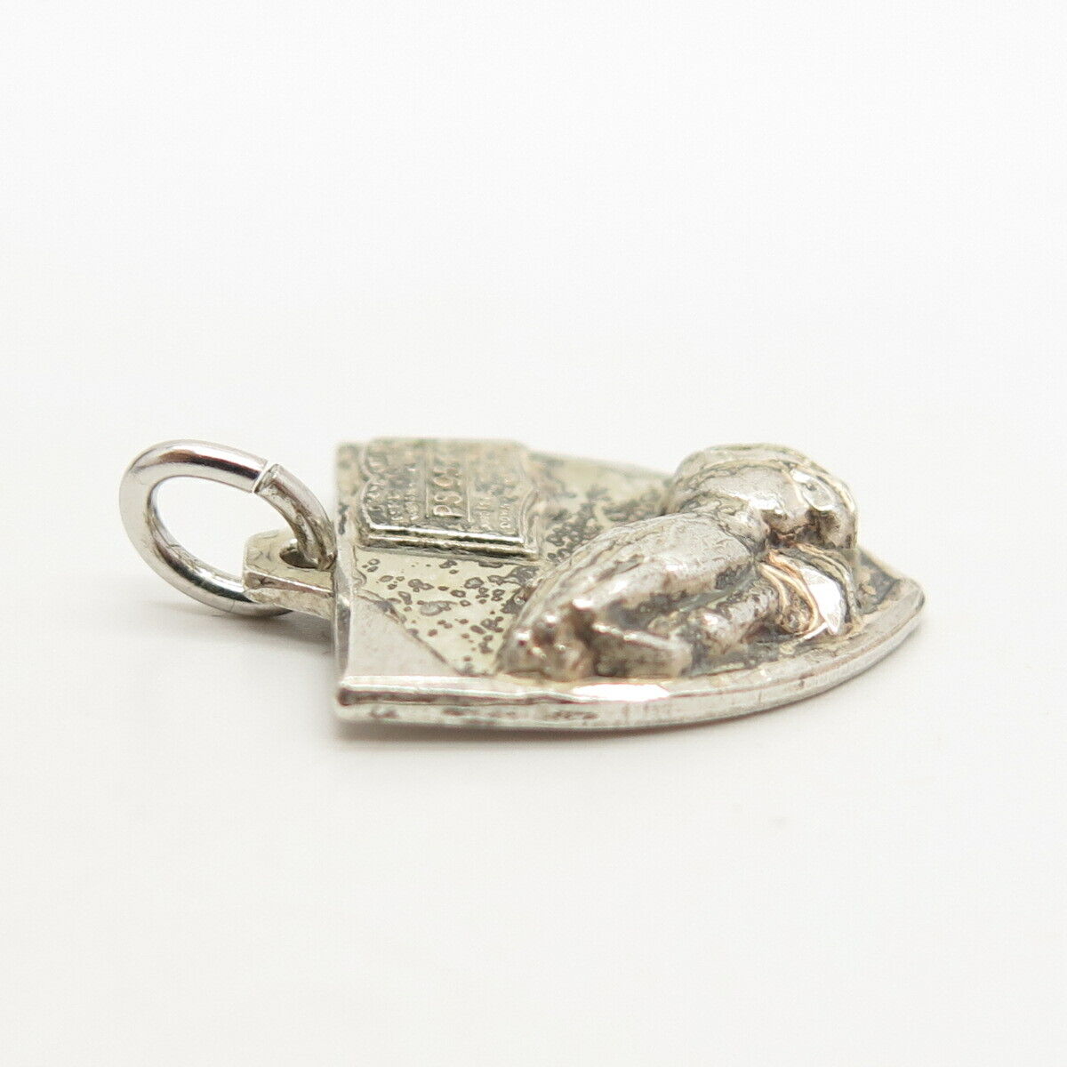 925 Sterling Silver Antique Hayward Hands in Prayer Charm Pendant