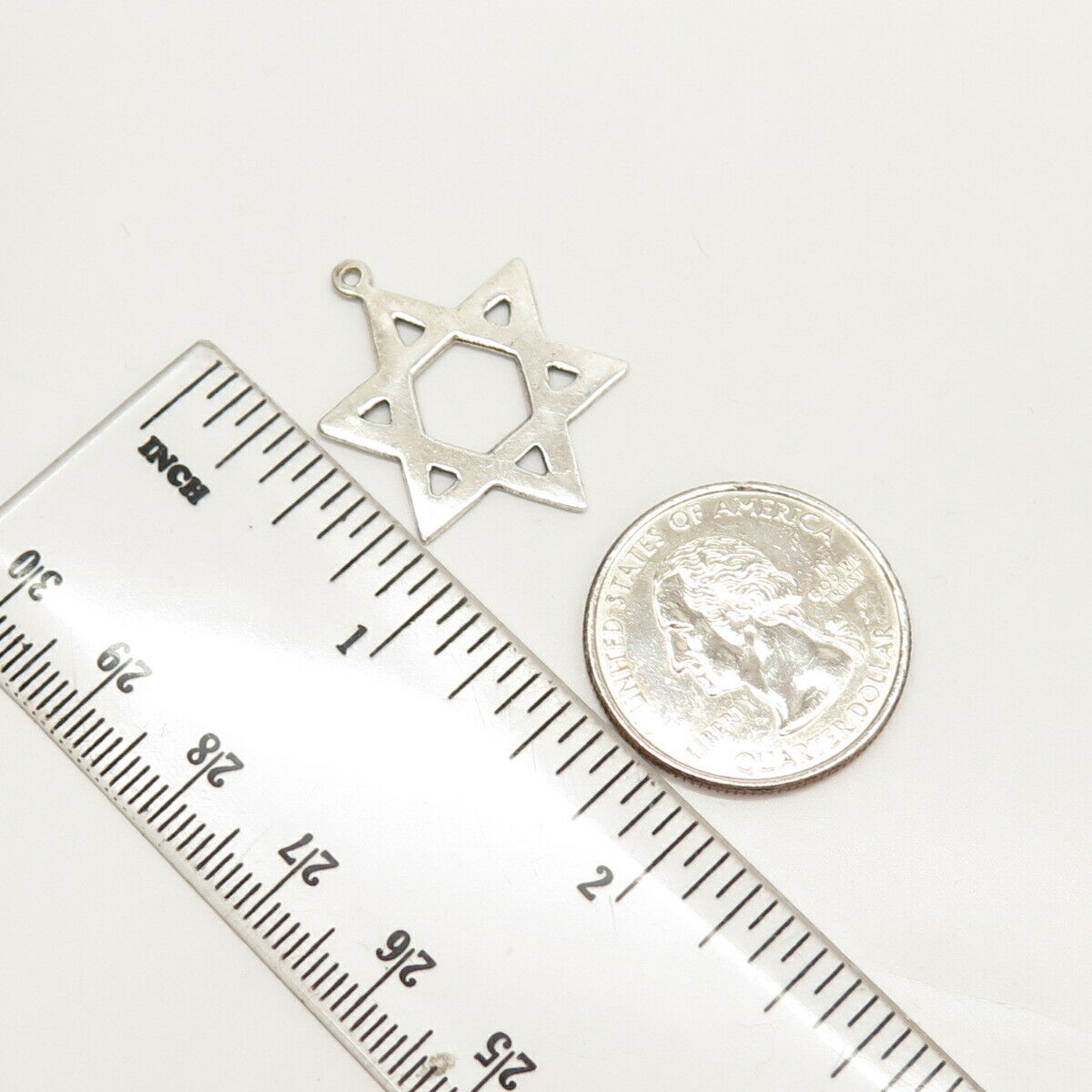 925 Sterling Silver Vintage Star of David Judaica Pendant