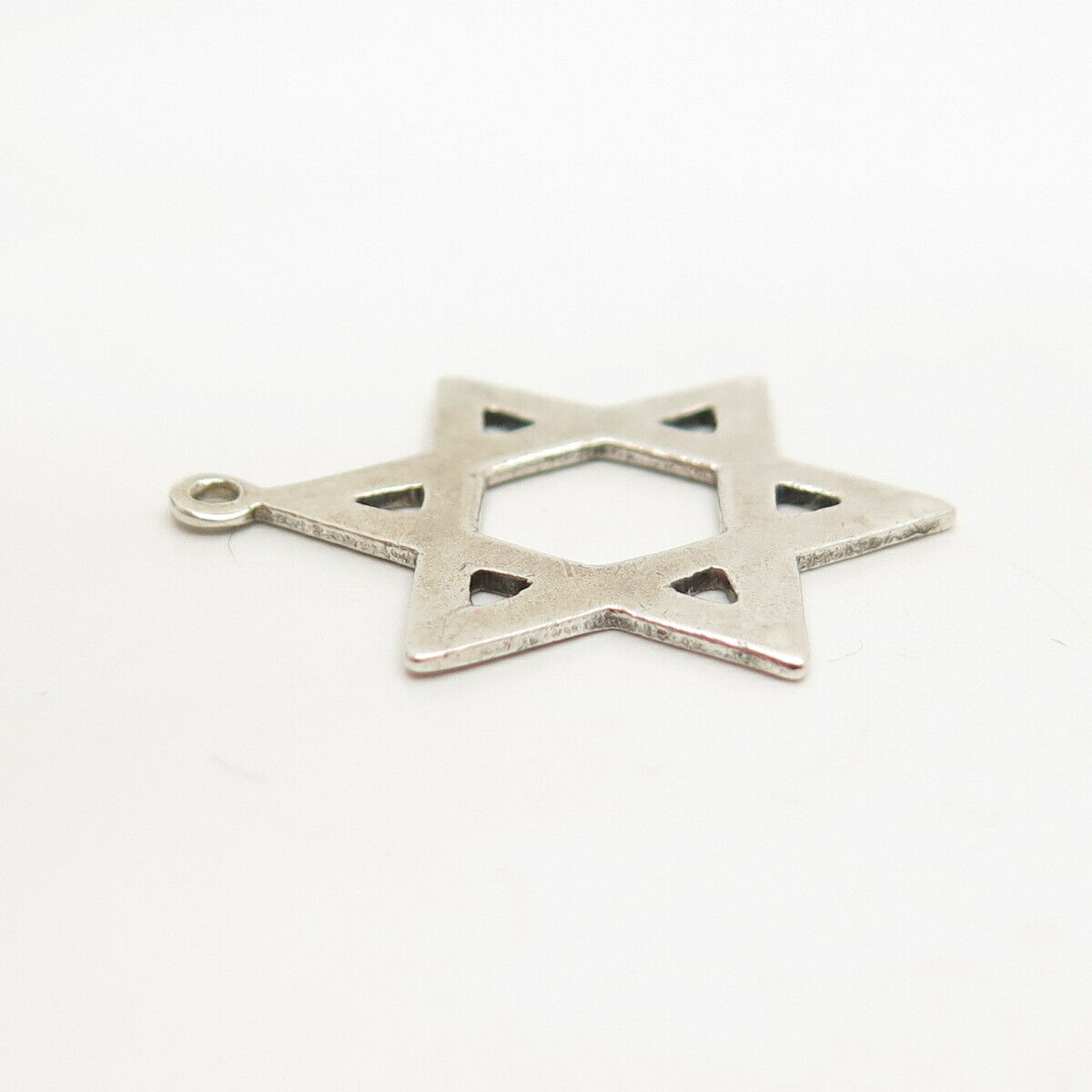 925 Sterling Silver Vintage Star of David Judaica Pendant