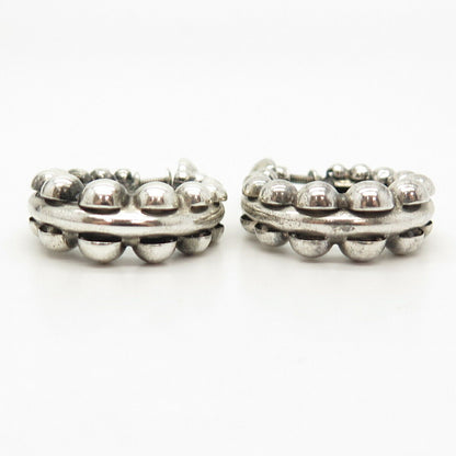 925 Sterling Silver Vintage Monet Beaded Screw Back Earrings