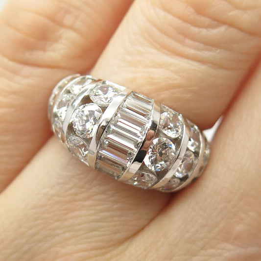 925 Sterling Silver Multi-C Z Ring Size 6 3/4