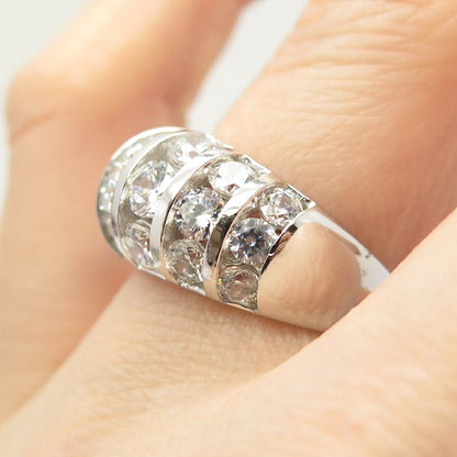 925 Sterling Silver Multi-C Z Ring Size 6 3/4