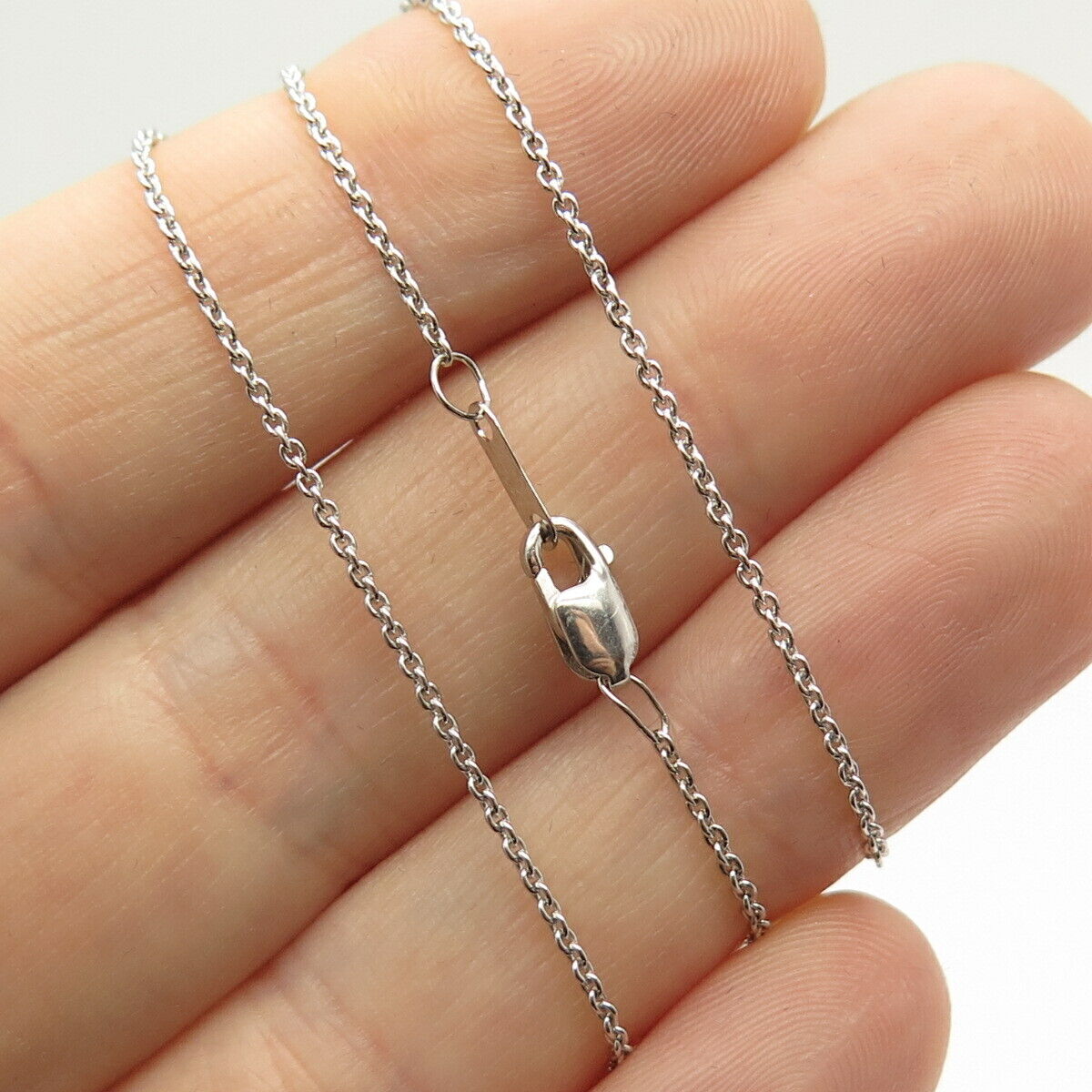 925 Sterling Silver C Z Swirl Rolo Chain Necklace 18"