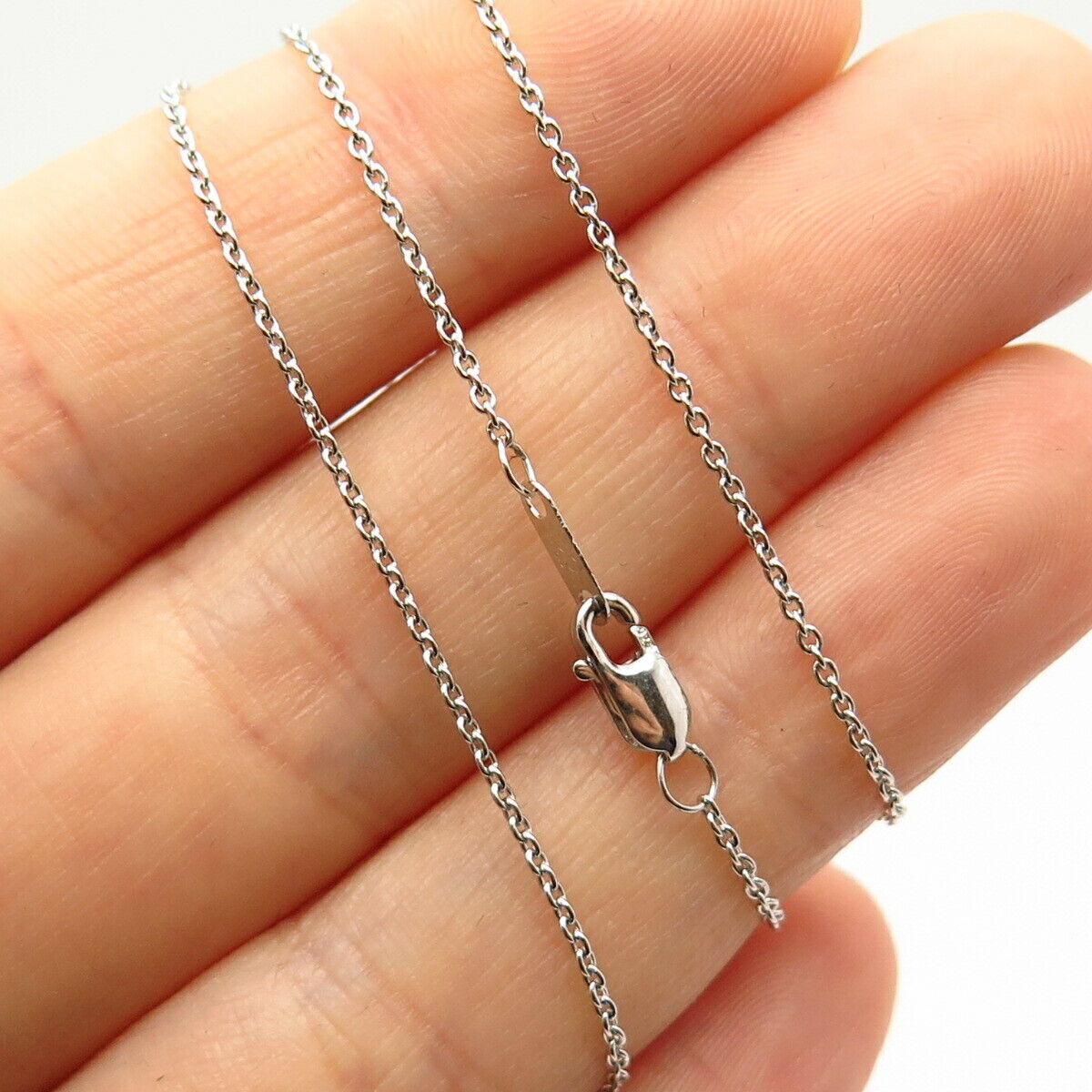 925 Sterling Silver C Z Swirl Rolo Chain Necklace 18"