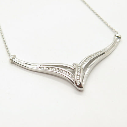 925 Sterling Silver C Z Swirl Rolo Chain Necklace 18"