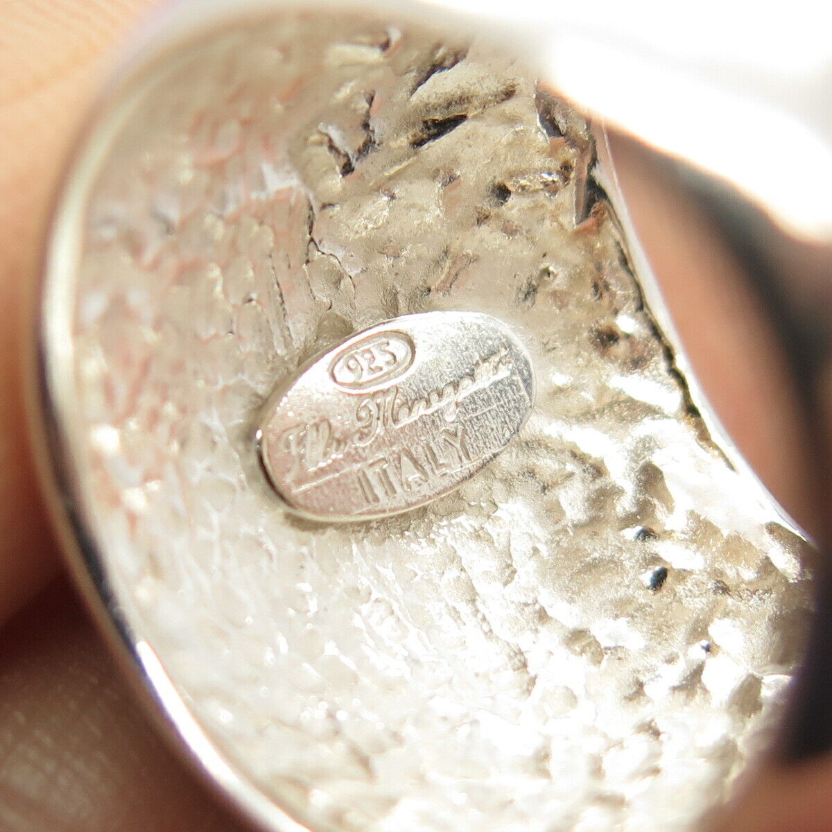 925 Sterling Silver Italy Enamel Chinese Wide Ring Size 7.5