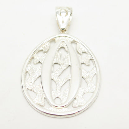 925 Sterling Silver Letter "O" Initial Design Pendant